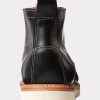 Cizme negre Ralph Lauren cu șireturi din piele pentru bărbați