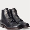Cizme negre Ralph Lauren din piele pentru bărbați Cizme negre Ralph Lauren din piele pentru bărbați