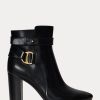 Cizme negre Ralph Lauren Madelyn din piele lustruită de damă