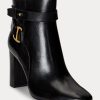 Cizme negre Ralph Lauren Madelyn din piele lustruită de damă