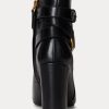 Cizme negre Ralph Lauren Madelyn din piele lustruită de damă