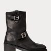 Cizme negre Ralph Lauren Payge Vachetta din piele de damă