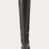 Cizme negre Ralph Lauren Tall din piele de vițel Cizme negre Ralph Lauren Tall din piele de vițel