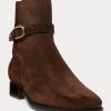 Cizme Ralph Lauren Welington din piele intoarsa pentru barbati maro inchis