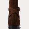 Cizme Ralph Lauren Welington din piele intoarsa pentru barbati maro inchis