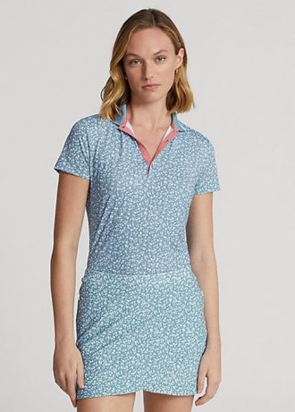 Cămașă albastră Ralph Lauren, cu croială, din jerseu floral