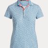 Cămașă albastră Ralph Lauren, cu croială, din jerseu floral Cămașă albastră Ralph Lauren, cu croială, din jerseu floral