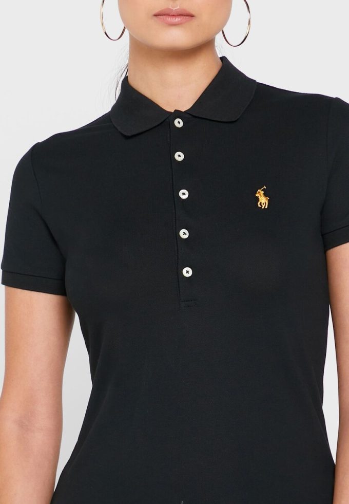 Cămașă polo neagră pentru femei Ralph Lauren Cămașă polo neagră pentru femei Ralph Lauren