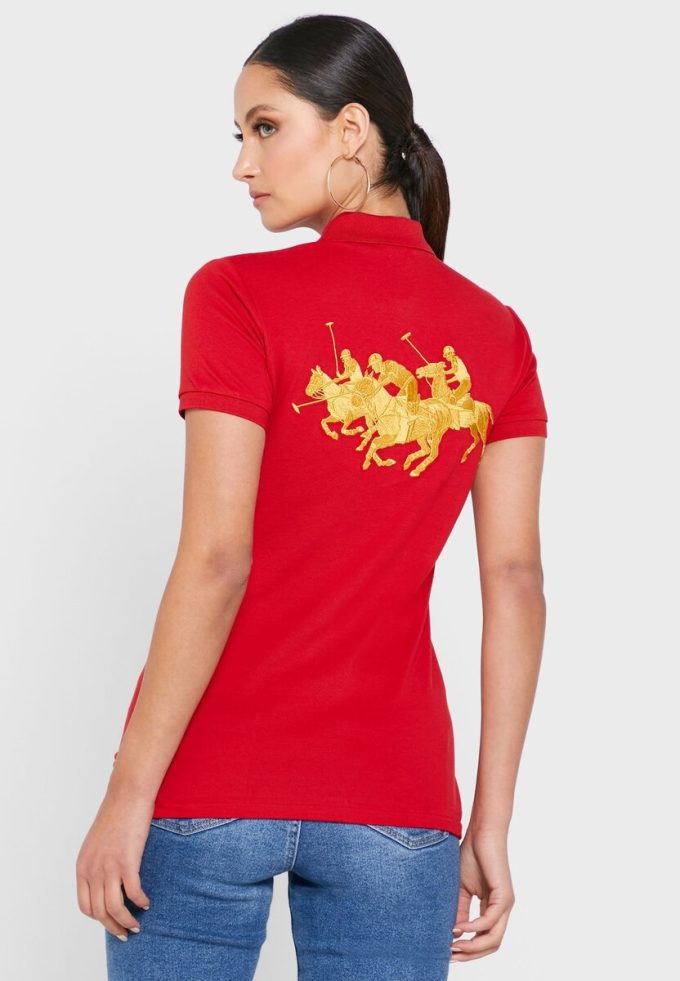 Cămașă polo roșie pentru femei Ralph Lauren Cămașă polo roșie pentru femei Ralph Lauren