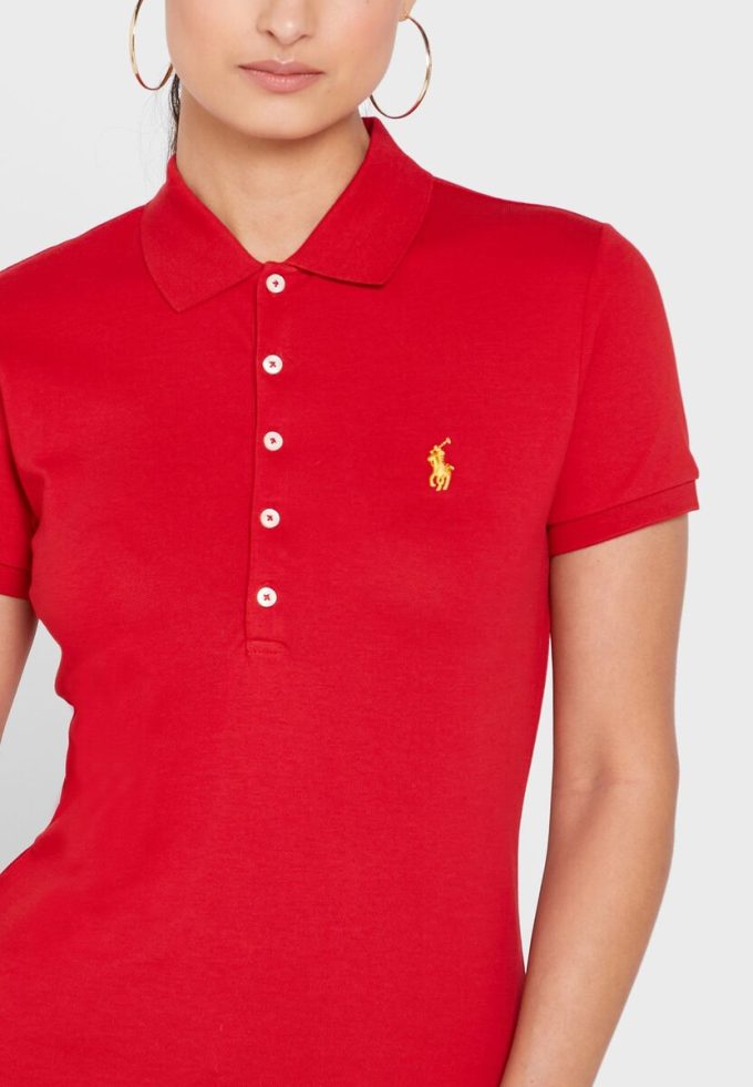 Cămașă polo roșie pentru femei Ralph Lauren Cămașă polo roșie pentru femei Ralph Lauren