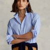 Cămăși albastre din bumbac Ralph Lauren pentru femei Cămăși albastre din bumbac Ralph Lauren pentru femei
