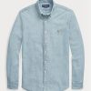 Cămăși albastre pentru bărbați Ralph Lauren Slim Fit Chambray