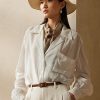 Cămăși albe din voile de in Ralph Lauren Roslin de damă Cămăși albe din voile de in Ralph Lauren Roslin de damă