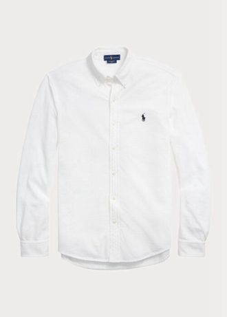 Cămăși albe pentru bărbați Ralph Lauren, cu ochiuri de greutate pana Cămăși albe pentru bărbați Ralph Lauren, cu ochiuri de greutate pana