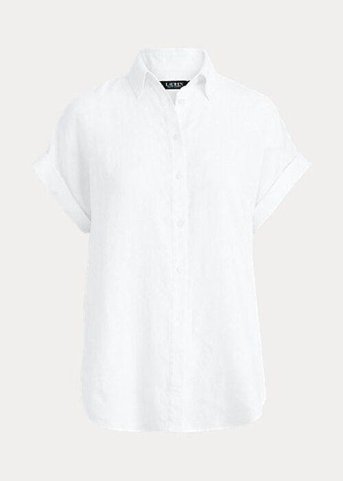 Cămăși cu mânecă Dolman din in Ralph Lauren pentru femei albe Cămăși cu mânecă Dolman din in Ralph Lauren pentru femei albe