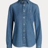 Cămăși de blugi pentru femei Ralph Lauren albastre Cămăși de blugi pentru femei Ralph Lauren albastre