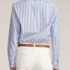 Cămăși de bumbac cu dungi Ralph Lauren Adrien pentru femei albastre Cămăși de bumbac cu dungi Ralph Lauren Adrien pentru femei albastre