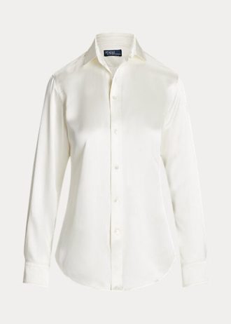 Cămăși de damă crem Ralph Lauren Mulberry Silk Shir