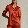 Cămăși de damă portocalii Ralph Lauren Mulberry Silk Shir
