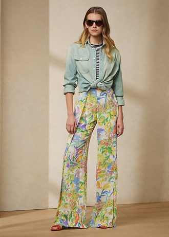 Cămăși de denim din bumbac Ralph Lauren Tamia de culoare albastru deschis