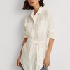 Cămăși de in alb pentru femei Ralph Lauren cu curea