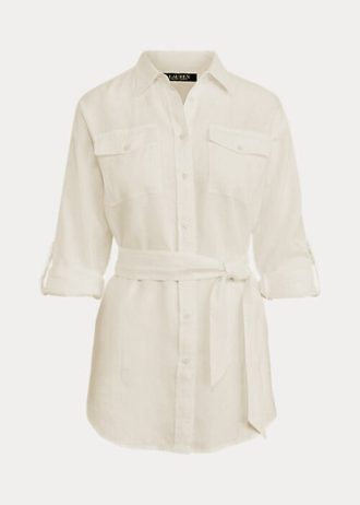 Cămăși de in alb pentru femei Ralph Lauren cu curea