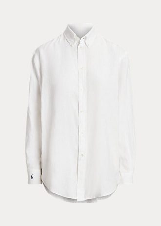 Cămăși de in alb pentru femei Ralph Lauren, cu o formă relaxată