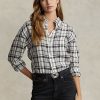 Cămăși de in carouri, negru/alb, pentru femei Ralph Lauren Cămăși de in carouri, negru/alb, pentru femei Ralph Lauren