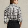 Cămăși de in carouri, negru/alb, pentru femei Ralph Lauren Cămăși de in carouri, negru/alb, pentru femei Ralph Lauren