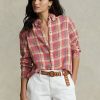 Cămăși de in carouri Ralph Lauren de damă roz