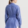 Cămăși de in cu curea Ralph Lauren de damă albastră Cămăși de in cu curea Ralph Lauren de damă albastră