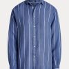 Cămăși de in cu dungi Ralph Lauren pentru damă albastră