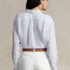 Cămăși de in cu dungi Ralph Lauren pentru damă albastră