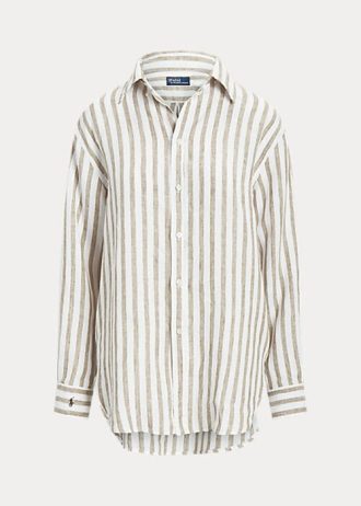 Cămăși de in cu dungi Ralph Lauren pentru femei maro/alb