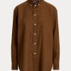 Cămăși de in maro pentru femei Ralph Lauren, cu croială relaxată Cămăși de in maro pentru femei Ralph Lauren, cu croială relaxată