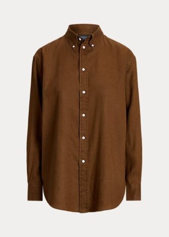 Cămăși de in maro pentru femei Ralph Lauren, cu croială relaxată