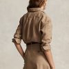 Cămăși de in maro pentru femei Ralph Lauren, cu croială relaxată Cămăși de in maro pentru femei Ralph Lauren, cu croială relaxată