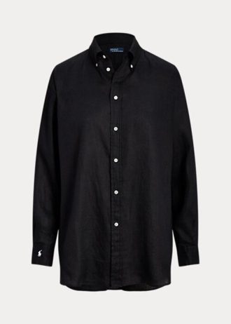 Cămăși de in negru pentru femei Ralph Lauren, cu croială relaxată