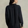 Cămăși de in negru pentru femei Ralph Lauren, cu croială relaxată Cămăși de in negru pentru femei Ralph Lauren, cu croială relaxată