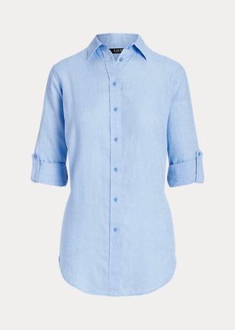 Cămăși de in pentru femei Ralph Lauren albastre