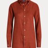 Cămăși de in pentru femei Ralph Lauren, de culoare portocalie Cămăși de in pentru femei Ralph Lauren, de culoare portocalie