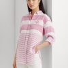 Cămăși de in supradimensionate cu dungi Ralph Lauren pentru femei roz Cămăși de in supradimensionate cu dungi Ralph Lauren pentru femei roz