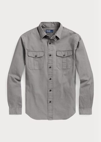 Cămăși de lucru gri Ralph Lauren Classic Fit Chino pentru bărbați Cămăși de lucru gri Ralph Lauren Classic Fit Chino pentru bărbați