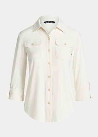 Cămăși din jerseu stretch pentru femei Ralph Lauren crem