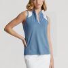 Cămăși din piqué fără mâneci, cu croială, Ralph Lauren, albastre Cămăși din piqué fără mâneci, cu croială, Ralph Lauren, albastre