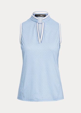 Cămăși din piqué fără mâneci, cu croială, Ralph Lauren, albastre