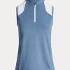Cămăși din piqué fără mâneci, cu croială, Ralph Lauren, albastre Cămăși din piqué fără mâneci, cu croială, Ralph Lauren, albastre