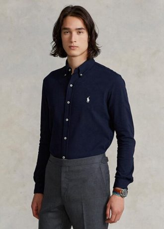 Cămăși din plasă cu greutate penă Ralph Lauren pentru bărbați bleumarin Cămăși din plasă cu greutate penă Ralph Lauren pentru bărbați bleumarin