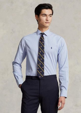 Cămăși formale din popelin în dungi pentru bărbați, Ralph Lauren, de culoare subțire Cămăși formale din popelin în dungi pentru bărbați, Ralph Lauren, de culoare subțire