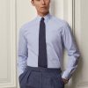 Cămăși formale din popeline cu benzi bengale Ralph Lauren, albastre, pentru bărbați Cămăși formale din popeline cu benzi bengale Ralph Lauren, albastre, pentru bărbați